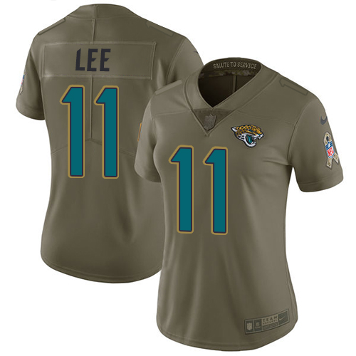 Nike Jacksonville Jaguars #11 Marqise Lee Olive Women Stitched NFL Limited 2017 Salute to Service Jersey